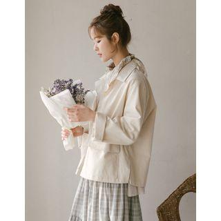 Flap-pocket Pleated-back Jacket
