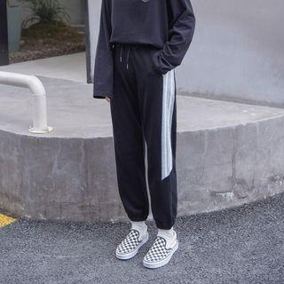 Striped Straight Leg Jogger Sweatpants
