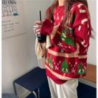Xmas Patterned Sweater Red - One Size