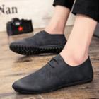 Plain Faux-leather Oxfords