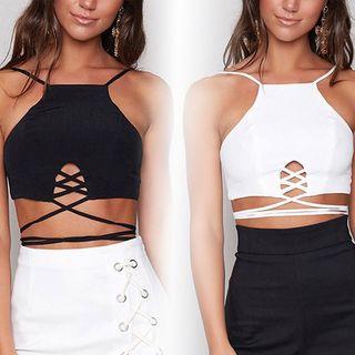 Spaghetti Strap Cross Strap Top