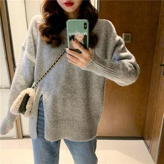 Slit-hem Loose-fit Sweater