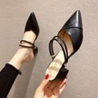 Two-way Pointy-toe Strappy Block Heel Sandals