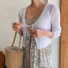 Tie-front Ribbed Summer Cardigan