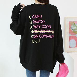 Neon-letter Oversized Sweatshirt