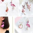 Faux-pearl Tassel Flamingo Earrings