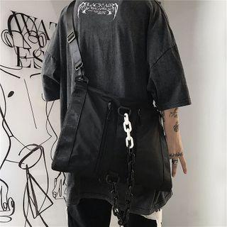 Chained Buckled Crossbody Bag Black - One Size