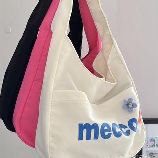 Lettering Canvas Shoulder Bag / Charm / Set