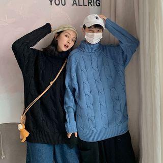 Unisex Loose-fit Turtleneck Sweater
