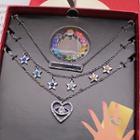 Set: Faux Crystal Ring + Heart / Star / Bar Pendant Necklace As Shown In Figure - One Size