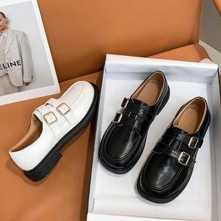 Double-strap Block Heel Loafers