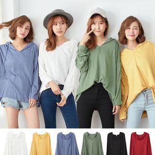 V-neck Plain Hoodie