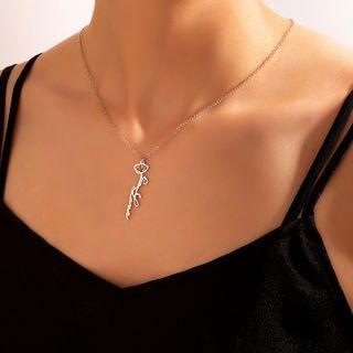 Floral Necklace 21087 - Silver - One Size