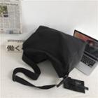 Plain Crossbody Bag With Pouch - Black - One Size