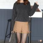 Side-lace-up Woolen Shorts