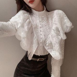 Lace Ruffled Blouse / Mermaid Skirt