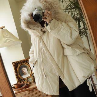Removeable Hood Padded Zip-up Parka