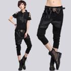 Cropped Strappy Slim-fit Jeans