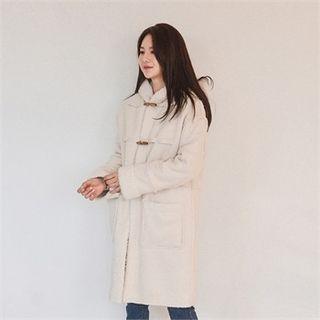Toggle-button Faux-shearling Duffle Coat