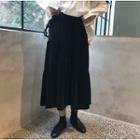 Drawstring Midi Skirt Black - One Size