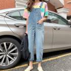 Striped Elbow-sleeve T-shirt / Crop Jumper Jeans
