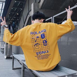 Striped Panel 3/4-sleeve T-shirt