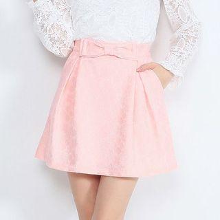 Bow-accent Lace A-line Skirt