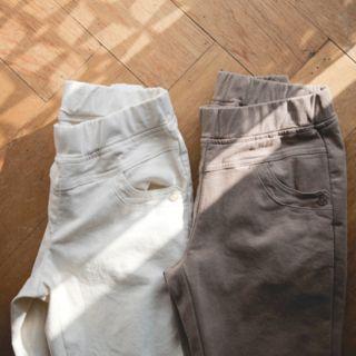 Band-waist Brushed-fleece Lined Tapered Pants