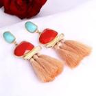 Tassel Drop Earring 1 Pair - Red - One Size