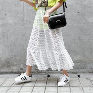 Sheer Lace Long Skirt