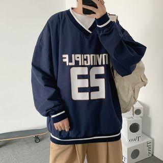 V-neck Numbering Sweatshirt