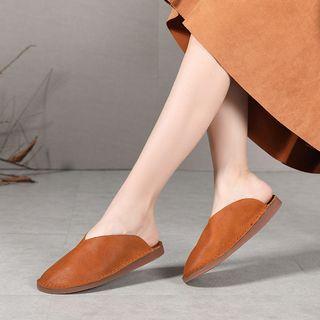 Contrast Stitching Mules