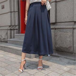 Buckled Chiffon Wide-leg Pants