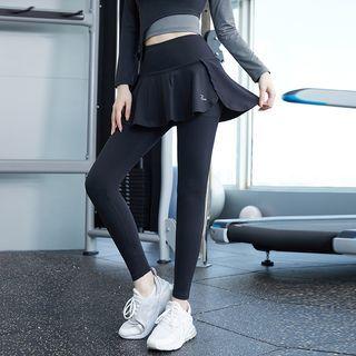 Sport Skirt Panel Yoga Pants