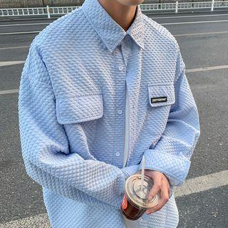 Plain Waffle Shirt Jacket