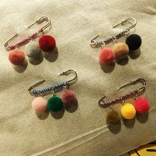 Bobble Safety Pin Brooch