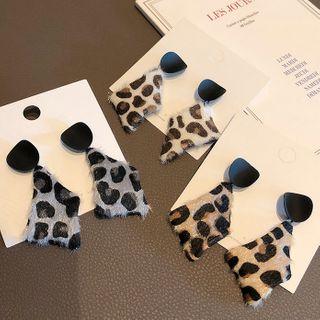 Leopard Print Chenille Dangle Earring