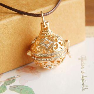 Rhinestone Copper Fragrance Sachet Pendant Necklace As Shown In Figure - One Size