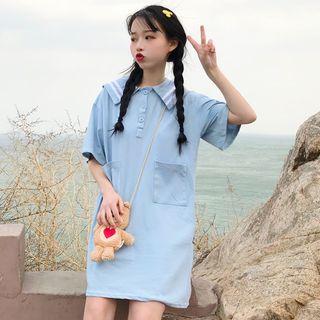 Short-sleeve Mini Polo Shirt Dress