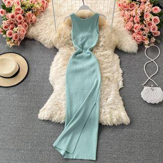Plain Slit Tank Dress