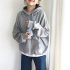 Plain Loose-fit Hooded Sweatshirt