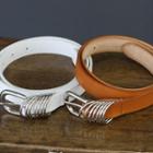 Ring-detail Genuine-leather Belt
