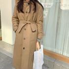 Padded Single-breasted Long Trench Coat