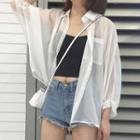 Pocket Detail Light Jacket As Shown In Figure - One Size