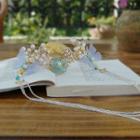 Retro Faux Pearl Flower & Butterfly Headpiece / Hair Clip / Set