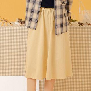 Plain A-line Skirt Almond - One Size
