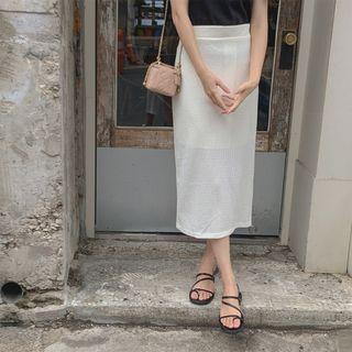 Waffle H-line Midi Skirt