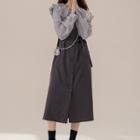 Collar Blouse / Button-up Midi A-line Overall Dress