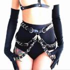 Hoop Punk Layered Faux Leather Belt