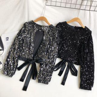 Sequined Tie Back Blouse